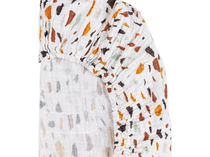 T29134,Babyletto,Terrazzo Muslin All-Stages Bassinet Sheet in GOTS Certified Organic Cotton