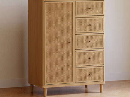 M23727HYHC,Namesake,Marin Chifforobe  Assembled in Honey and Honey Cane
