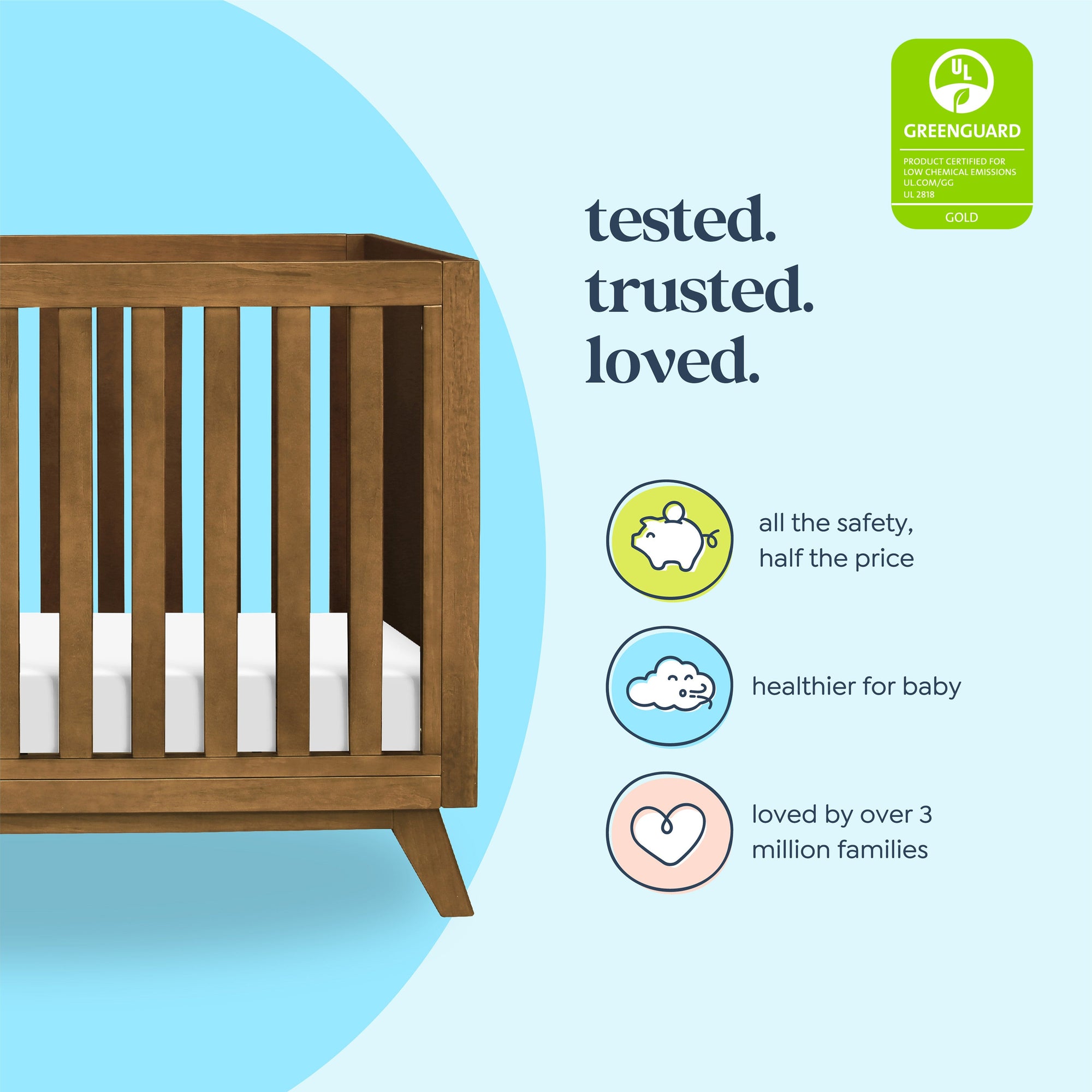 M22501L,DaVinci,Otto 3-in-1 Convertible Crib in Walnut