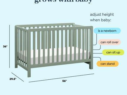 F11901LS,Carter's,Colby 4-in-1 Low-profile Convertible Crib in Light Sage