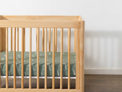 T27133,Babyletto,Ocean Waves Muslin All-Stages Midi Crib Sheet in GOTS Certified Organic Cotton