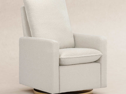 M20987WBG,Babyletto,Cali Pillowback Swivel Glider in Ivory Boucle w/ Gold Base