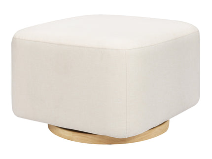 M26385PCMEWLB,Babyletto,Kiwi Gliding Ottoman in Performance Cream Eco-Weave w/ Light Wood Base