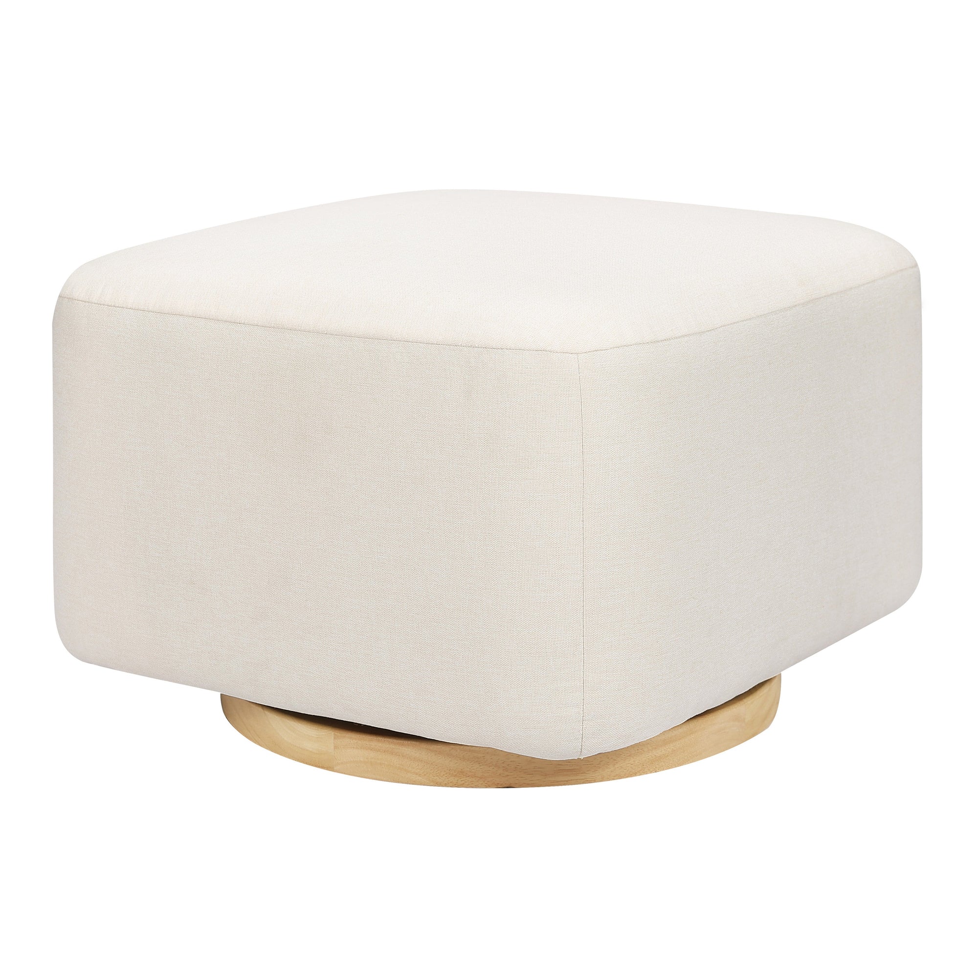 M26385PCMEWLB,Babyletto,Kiwi Gliding Ottoman in Performance Cream Eco-Weave w/ Light Wood Base