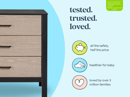 F23223ECWD,Carter's,Radley 3-Drawer Dresser in Ebony & Coastwood