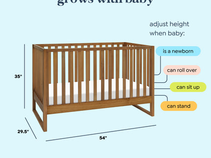 M25001CT,DaVinci,Hunter 3-in-1 Convertible Crib in Chestnut