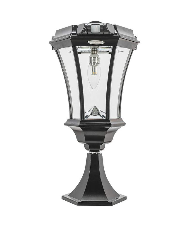 Victorian Bulb Black Solar LED Motion Sensor Outdoor Light