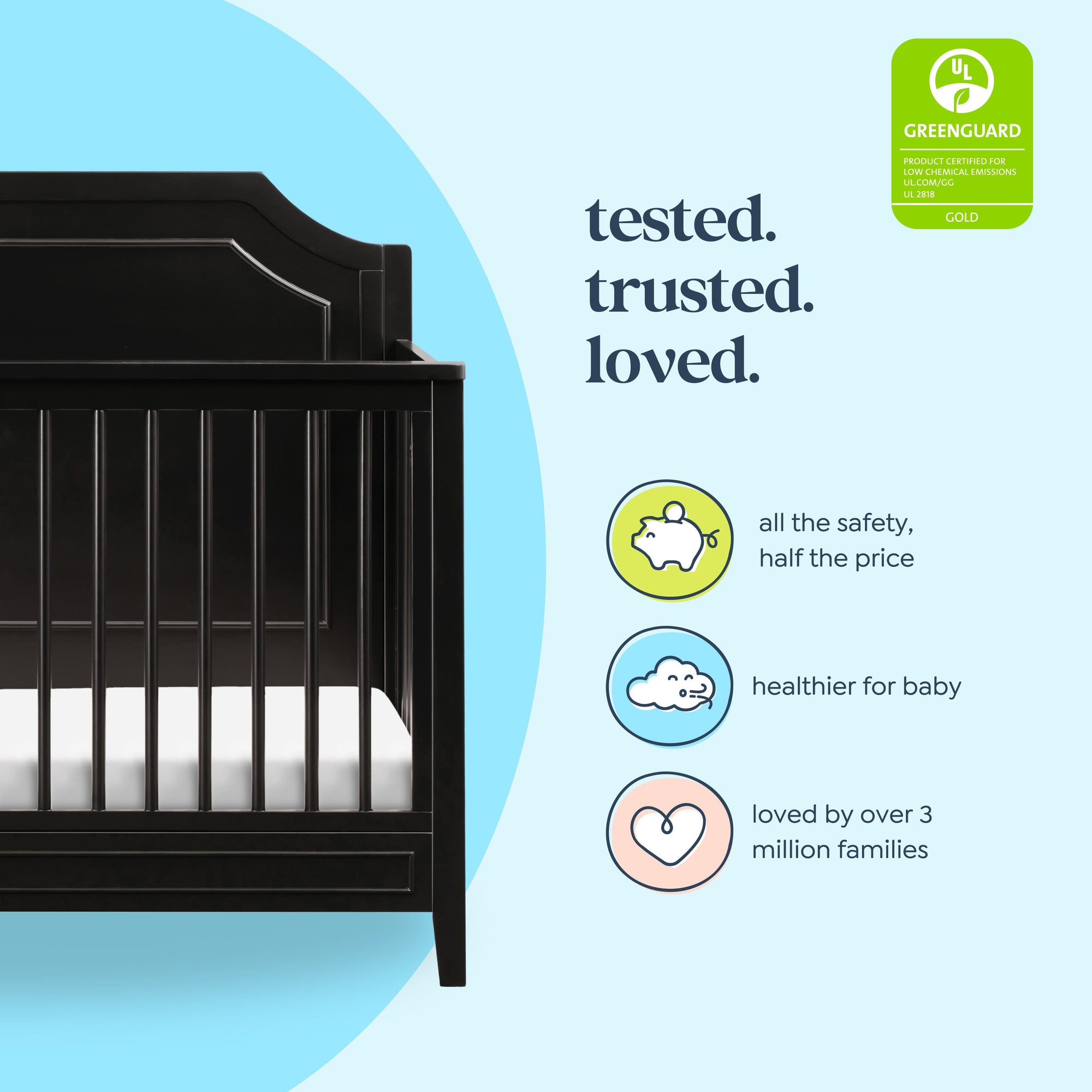 M11441E,DaVinci,Chloe Regency 4-in-1 Convertible Crib in Ebony