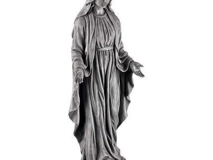 Virgin Mary Gray Stone 29" High Outdoor Statue