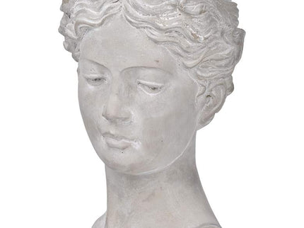 Visage Whitewash 10 1/2" High Bust Decorative Vase