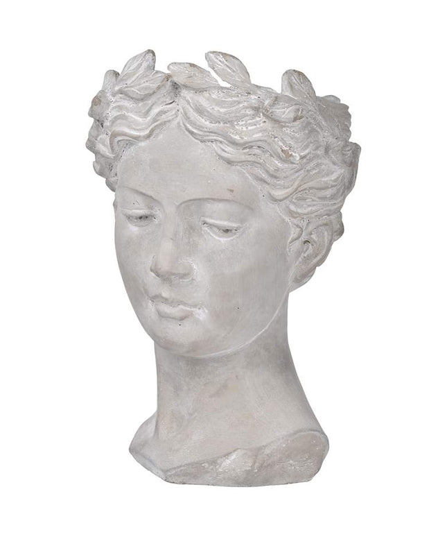 Visage Whitewash 10 1/2" High Bust Decorative Vase