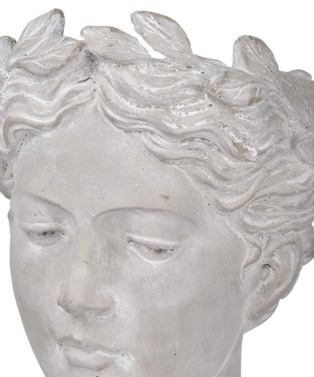 Visage Whitewash 10 1/2" High Bust Decorative Vase