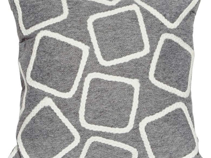 Visions I Squares Silver 20" Square Indoor-Outdoor Pillow