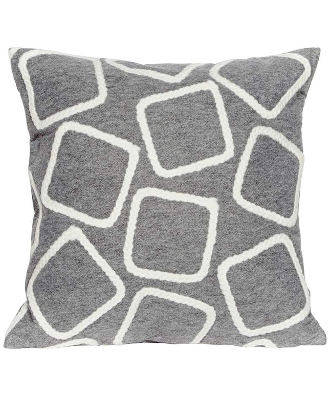 Visions I Squares Silver 20" Square Indoor-Outdoor Pillow