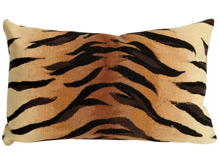 Visions I Tiger Print Brown 20" x 12" Indoor-Outdoor Pillow