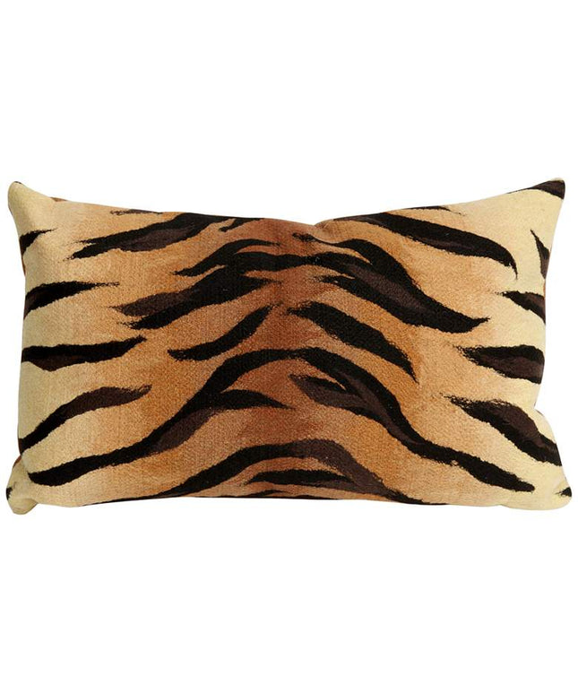 Visions I Tiger Print Brown 20" x 12" Indoor-Outdoor Pillow