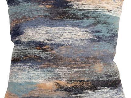 Visions I Vista Aqua and Brown 20" Square Throw Pillow