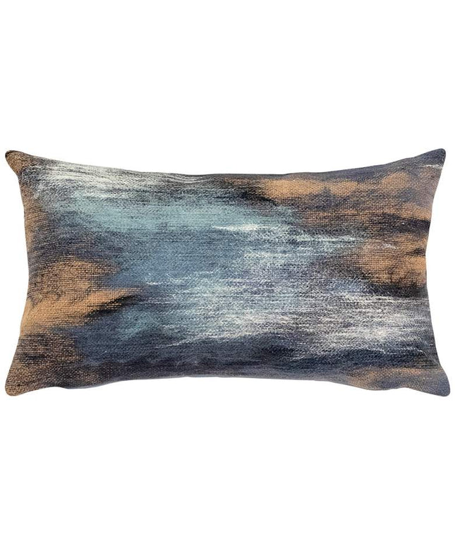 Visions I Vista Aqua Brown 20" x 12" Indoor-Outdoor Pillow