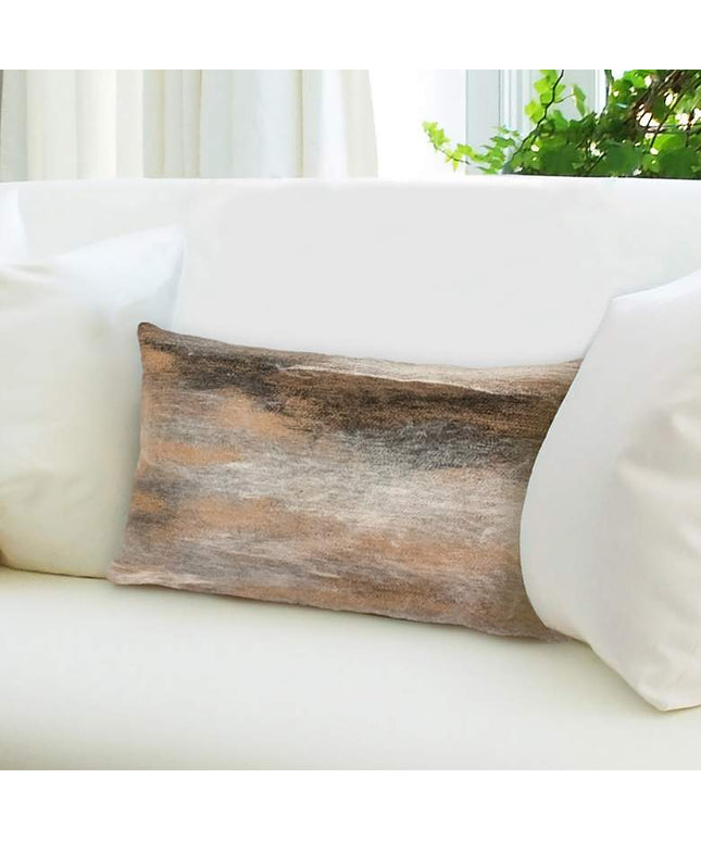 Visions I Vista Beige 20" x 12" Indoor-Outdoor Throw Pillow