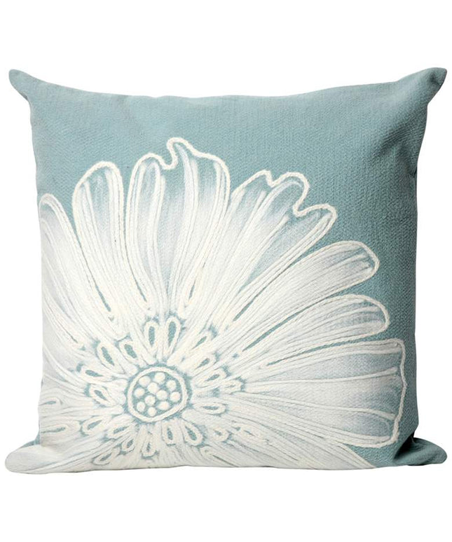 Visions II Antique Medallion Aqua 20" Square Throw Pillow