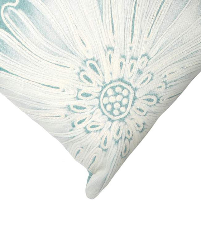 Visions II Antique Medallion Aqua 20" Square Throw Pillow