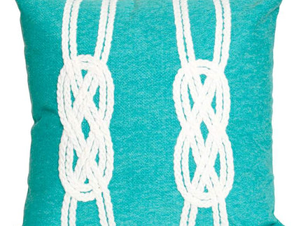 Visions II Double Knot Aqua 20" Square Indoor-Outdoor Pillow