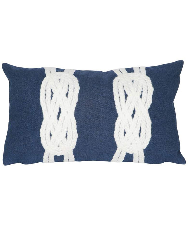 Visions II Double Knot Navy 20" x 12" Lumbar Throw Pillow