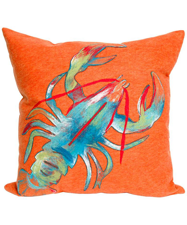 Visions II Lobster Orange 20" Square Indoor-Outdoor Pillow