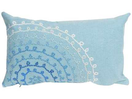 Visions II Ombre Threads Aqua 20" x 12" Lumbar Throw Pillow