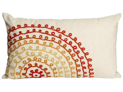 Visions II Ombre Threads Cream Red 20" x 12" Throw Pillow