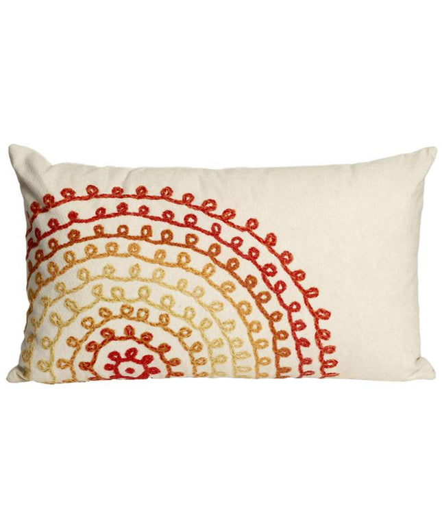 Visions II Ombre Threads Cream Red 20" x 12" Throw Pillow