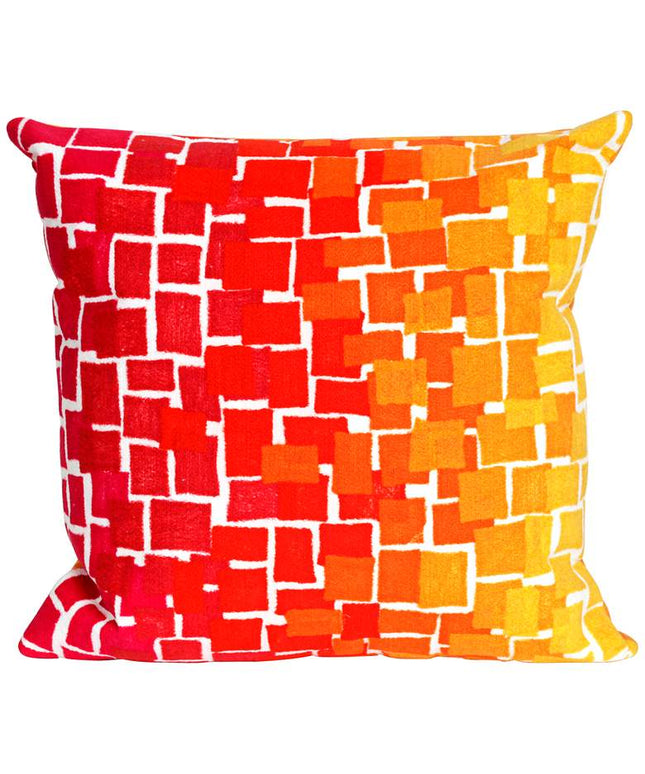 Visions II Ombre Tile Warm 20" Square Indoor-Outdoor Pillow