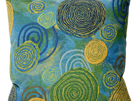 Visions III Blue-Green 20" Square Indoor-Outdoor Pillow