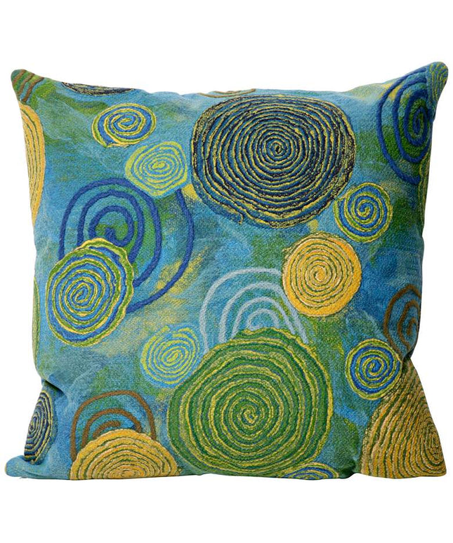 Visions III Blue-Green 20" Square Indoor-Outdoor Pillow