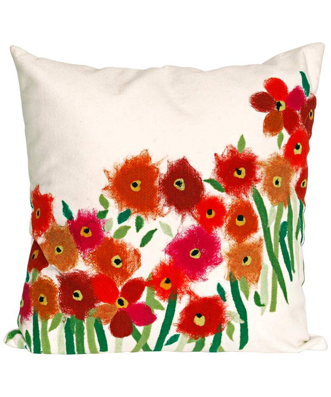 Visions III Poppies Red 20" Square Indoor-Outdoor Pillow