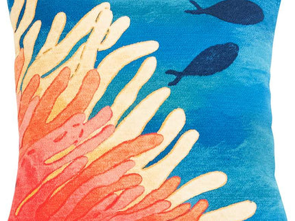 Visions III Reef and Fish 20" Square Indoor-Outdoor Pillow