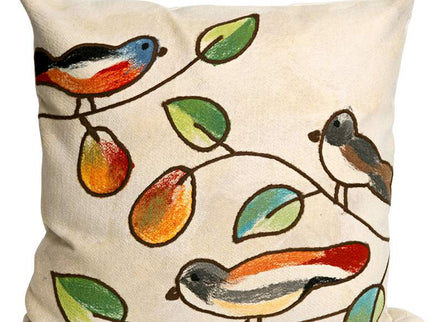 Visions III Song Birds Cream 20" Indoor-Outdoor Pillow