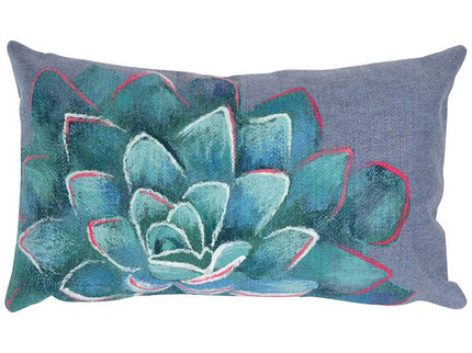 Visions III Succulent Blue 20" x 12" Indoor-Outdoor Pillow