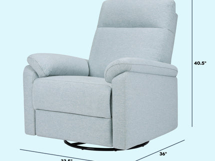 M24387HBL,DaVinci,Suzy Swivel Recliner in Heathered Blue