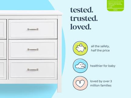 M12826W,DaVinci,Charlie 6-Drawer Double Dresser in White