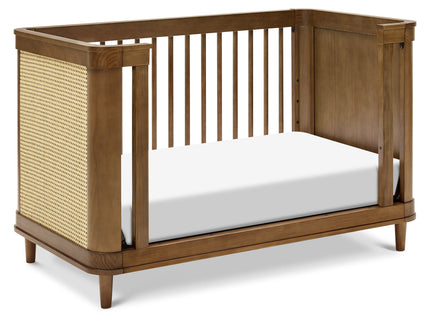 M23701NLBC,Namesake,Marin with Cane 3-in-1 Convertible Crib in Natural Walnut and Blonde Cane