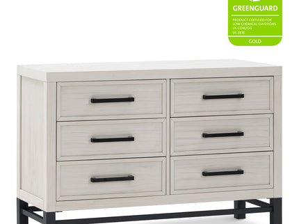 B25816WDF,Monogram by Namesake,Newbern 6-Drawer Assembled Dresser in White Driftwood