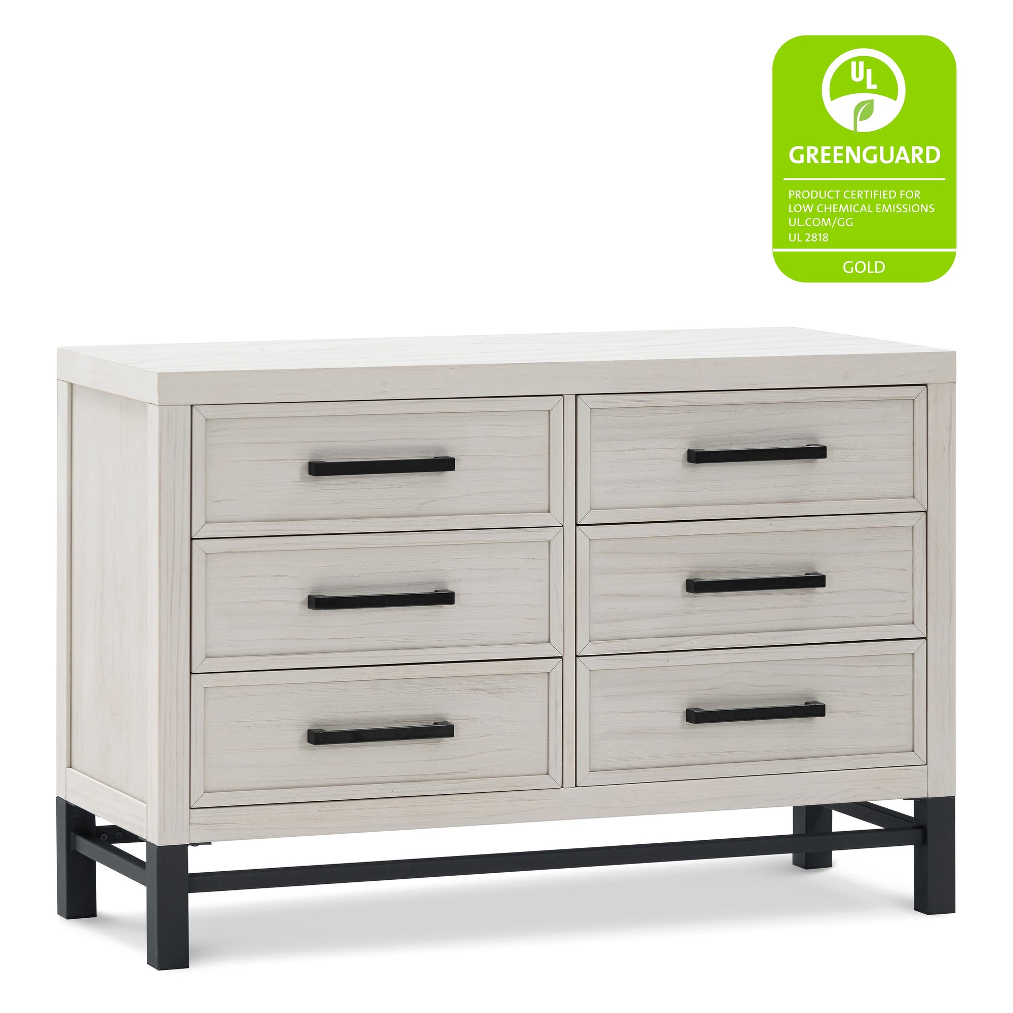 B25816WDF,Monogram by Namesake,Newbern 6-Drawer Assembled Dresser in White Driftwood