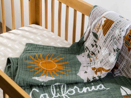 T27035,Babyletto,Beach Bum Muslin Crib Sheet in GOTS Certified Organic Cotton