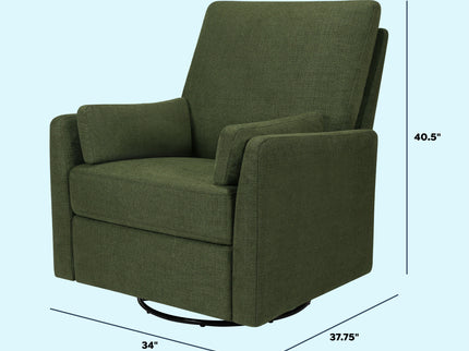 F24687PFGL,Carter's,Ethan Swivel Recliner in Performance Forest Green Linen