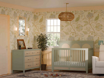 M24816FSPSEW,Namesake,Eloise 7-Drawer Assembled Dresser in French Sage and Performance Sand Eco-Weave