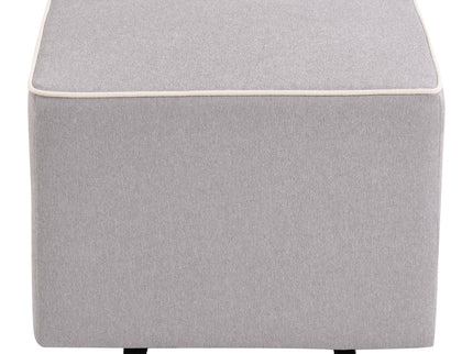 M13985GCM,DaVinci,Davinci Universal Gliding Ottoman in Grey Finish with Cream Piping