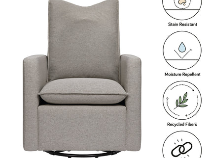 M20987PGEW,Babyletto,Cali Pillowback Swivel Glider in Performance Grey Eco-Weave