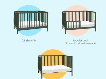 M25101FRGR,DaVinci,Birdie 3-in-1 Convertible Crib in Forest Green