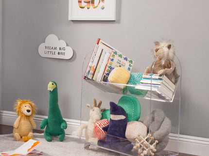 M15614K,Babyletto,Presto Acrylic Bookcase and Cart in Acrylic